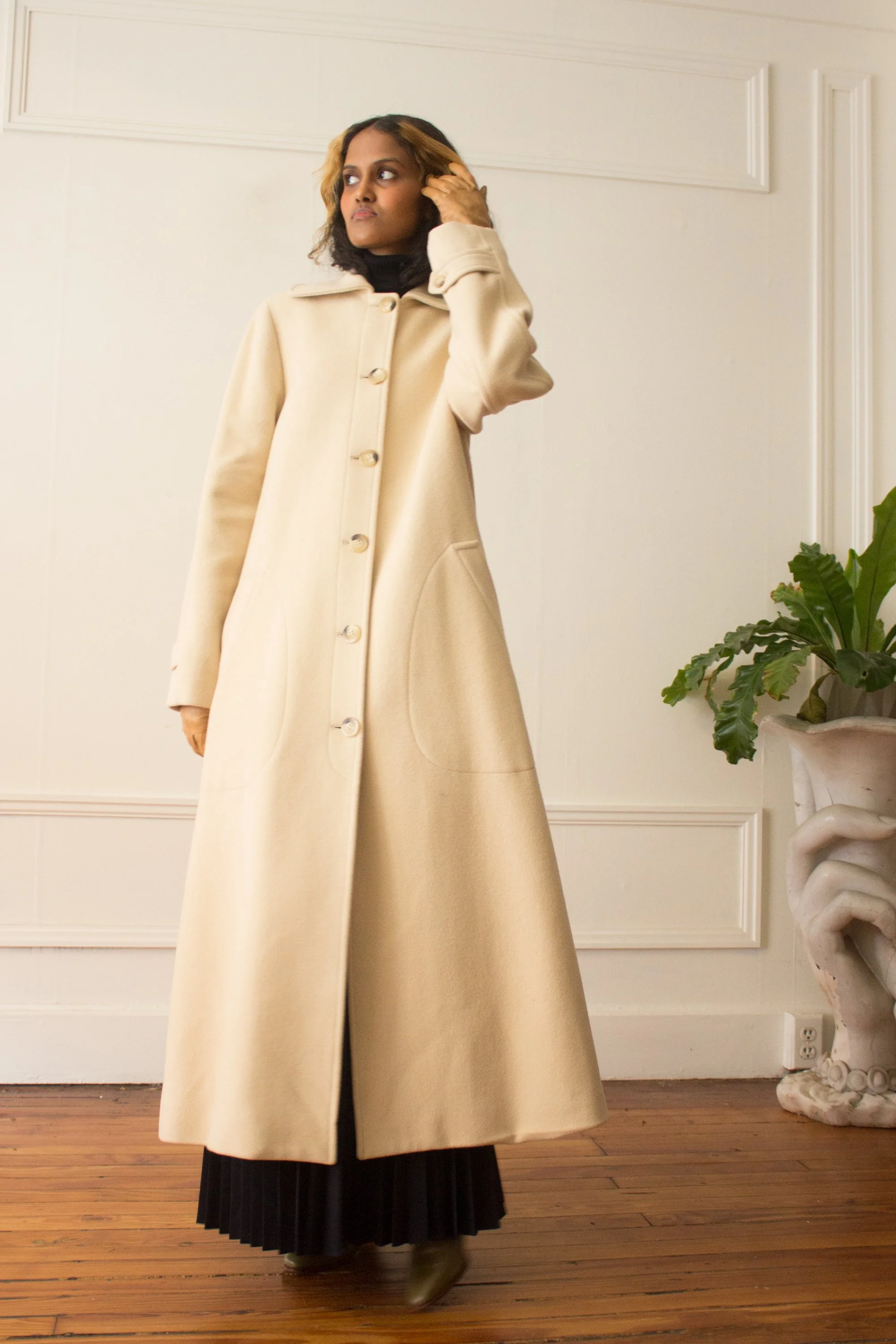 Long coat ankle length on sale